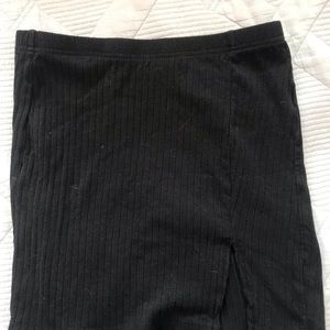 Short black skirt not worn